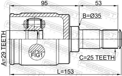 FEBEST Joint Kit, drive shaft (0311-CIV5DLH)