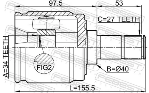 FEBEST Joint Kit, drive shaft (0311-CL20LH)