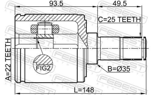 FEBEST Joint Kit, drive shaft (0311-ESATRH)