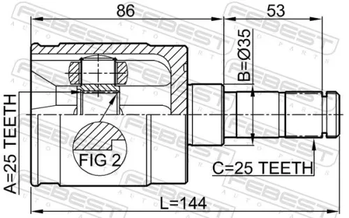 FEBEST Joint Kit, drive shaft (0311-GDRH)