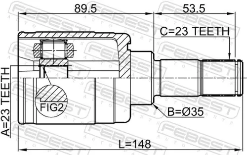 FEBEST Joint Kit, drive shaft (0311-HRV4WDLH)