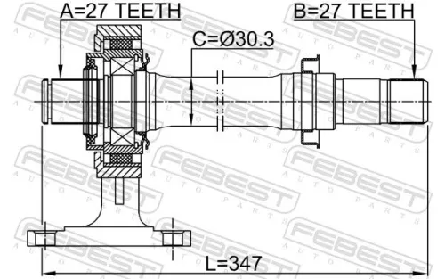FEBEST Drive Shaft (0312-LX15RH)