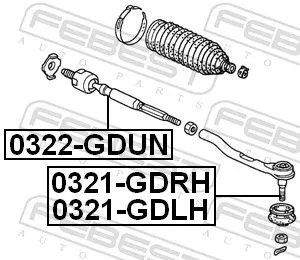 FEBEST Inner Tie Rod (0322-GDUN)
