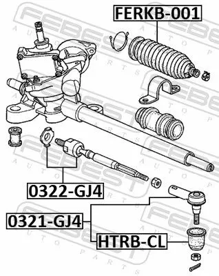 FEBEST Inner Tie Rod (0322-GJ4)
