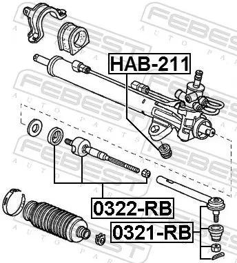 FEBEST Inner Tie Rod (0322-RB)