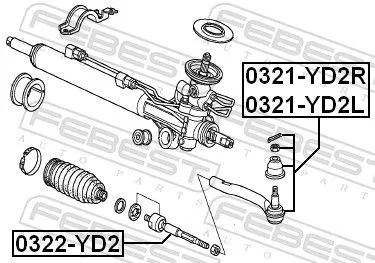 FEBEST Inner Tie Rod (0322-YD2)