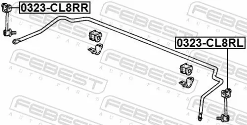 FEBEST Link/Coupling Rod, stabiliser bar (0323-CL8RR)