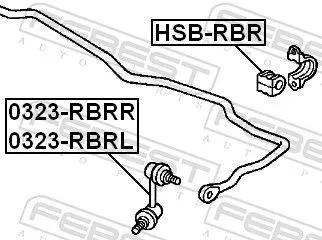 FEBEST Link/Coupling Rod, stabiliser bar (0323-RBRR)