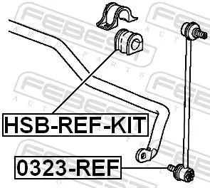 FEBEST Link/Coupling Rod, stabiliser bar (0323-REF)