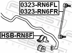 FEBEST Link/Coupling Rod, stabiliser bar (0323-RN6FL)
