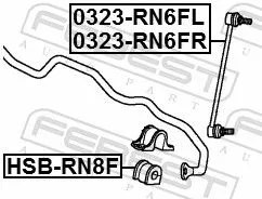 FEBEST Link/Coupling Rod, stabiliser bar (0323-RN6FR)