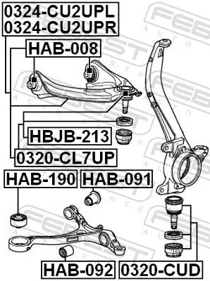 FEBEST Control/Trailing Arm, wheel suspension (0324-CU2UPR)