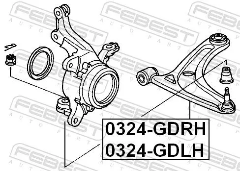 FEBEST Control/Trailing Arm, wheel suspension (0324-GDRH)