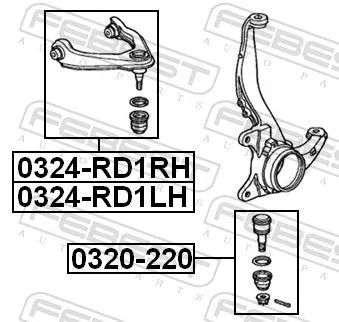 FEBEST Control/Trailing Arm, wheel suspension (0324-RD1LH)