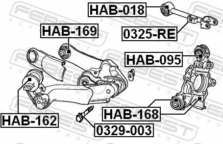 FEBEST Control/Trailing Arm, wheel suspension (0325-RE)