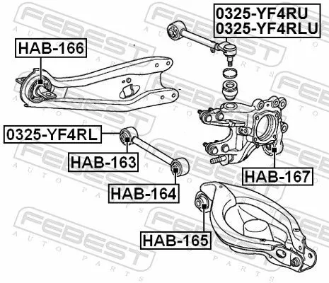 FEBEST Control/Trailing Arm, wheel suspension (0325-YF4RU)