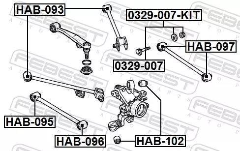 FEBEST Camber Correction Screw Set (0329-007-KIT)