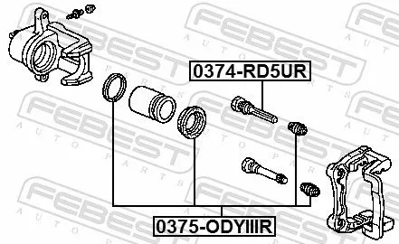 FEBEST Repair Kit, brake caliper (0375-ODYIIIR)