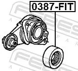 FEBEST Tensioner Pulley, V-ribbed belt (0387-FIT)