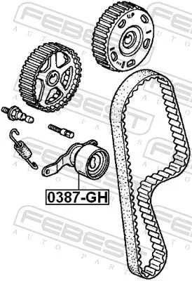 FEBEST Tensioner Pulley, timing belt (0387-GH)