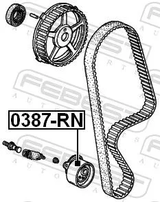 FEBEST Tensioner Pulley, timing belt (0387-RN)