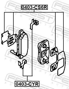 FEBEST Accessory Kit, disc brake pad (0403-CYR)