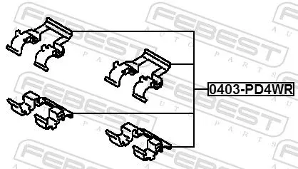 FEBEST Accessory Kit, disc brake pad (0403-PD4WR)