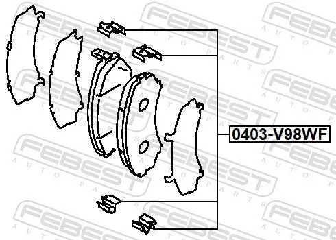 FEBEST Accessory Kit, disc brake pad (0403-V98WF)
