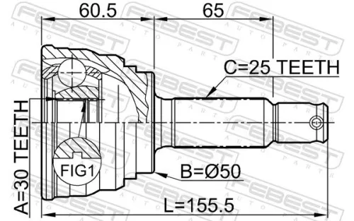 FEBEST Joint Kit, drive shaft (0410-007)