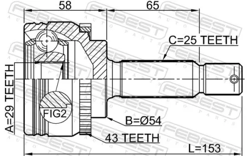 FEBEST Joint Kit, drive shaft (0410-CJA43)