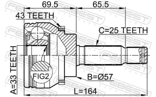 FEBEST Joint Kit, drive shaft (0410-DJ24A43)