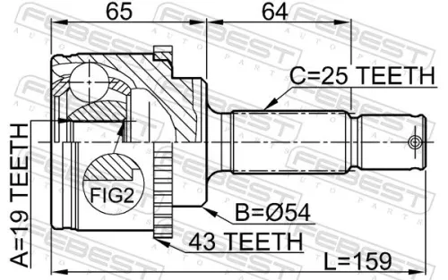 FEBEST Joint Kit, drive shaft (0410-H66A43)