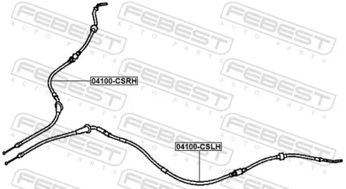 FEBEST Cable Pull, parking brake (04100-CSLH)