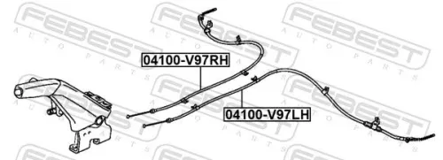 FEBEST Cable Pull, parking brake (04100-V97LH)