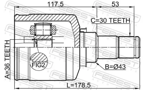 FEBEST Joint Kit, drive shaft (0411-CW6LH)