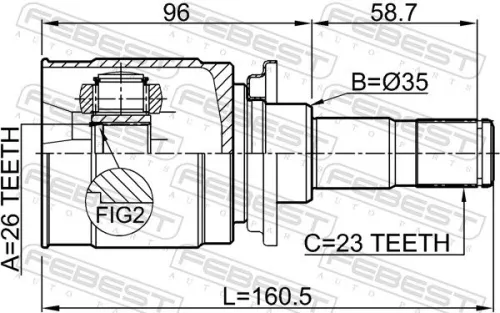 FEBEST Joint Kit, drive shaft (0411-CWR)