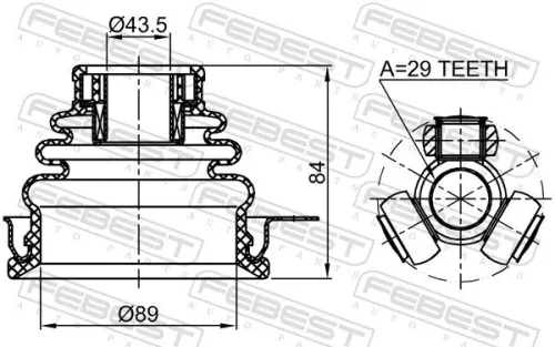 FEBEST Joint Kit, drive shaft (0411-DALH)