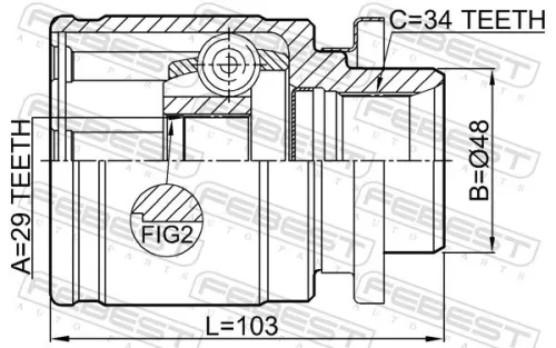 FEBEST Joint Kit, drive shaft (0411-H77WLH)