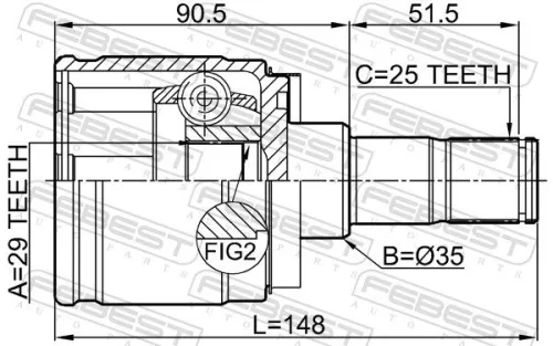 FEBEST Joint Kit, drive shaft (0411-H77WRH)