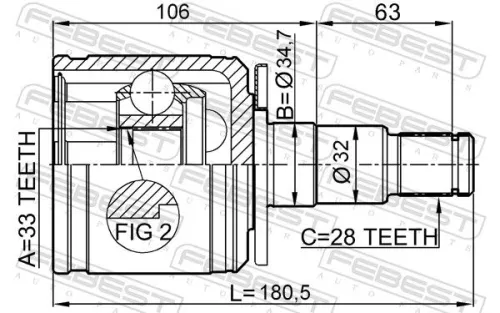 FEBEST Joint Kit, drive shaft (0411-KB4LH)