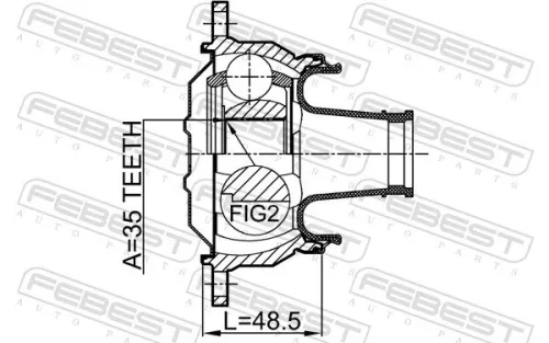 FEBEST Joint, propshaft (0411-V75SHA)