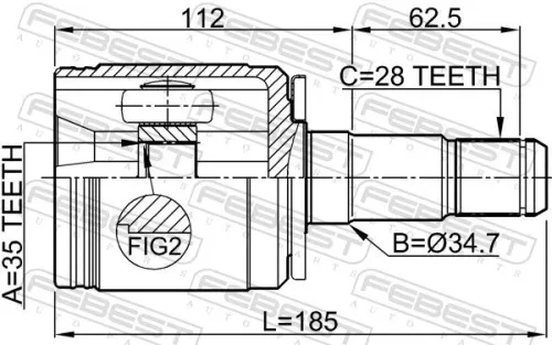 FEBEST Joint Kit, drive shaft (0411-V97LH)