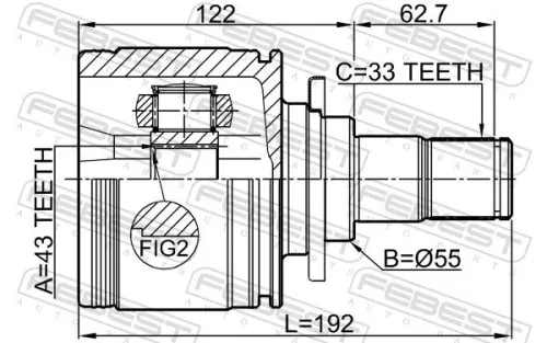 FEBEST Joint Kit, drive shaft (0411-V97WLHR)
