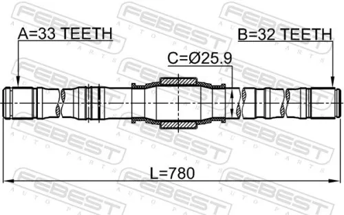 FEBEST Drive Shaft (0412-DJRH)