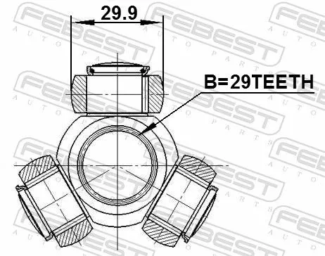 FEBEST Spider Assembly, drive shaft (0416-DA)
