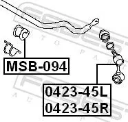FEBEST Link/Coupling Rod, stabiliser bar (0423-45L)