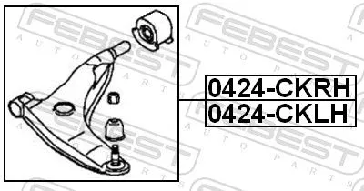 FEBEST Control/Trailing Arm, wheel suspension (0424-CKLH)