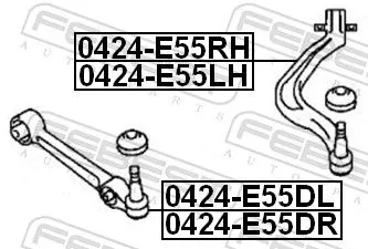 FEBEST Control/Trailing Arm, wheel suspension (0424-E55RH)