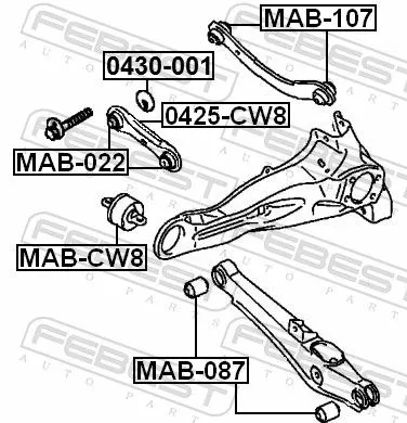 FEBEST Control/Trailing Arm, wheel suspension (0425-CW8)
