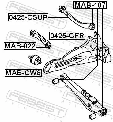 FEBEST Control/Trailing Arm, wheel suspension (0425-GFR)